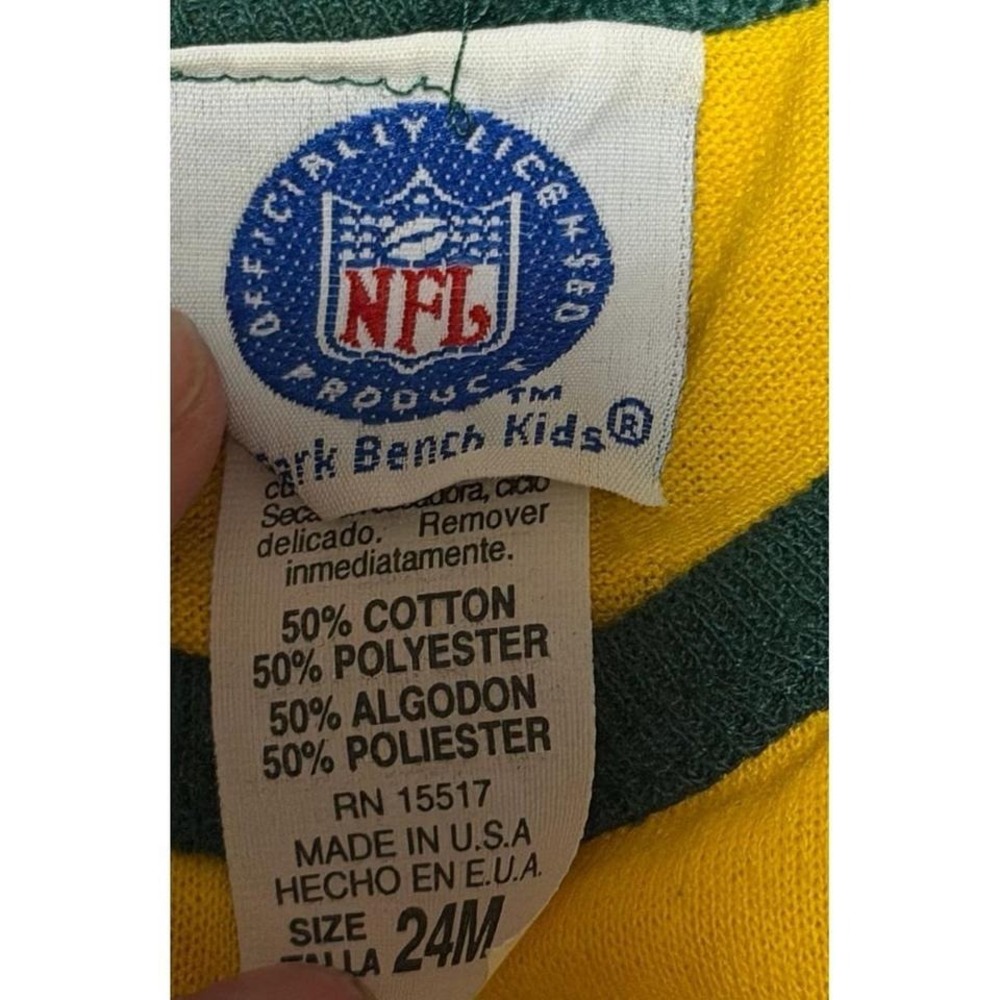 Vintage Green Bay Packers Toddler Outfit 24M NFL Shirt Shorts Set 1995 USA - Picture 6 of 7